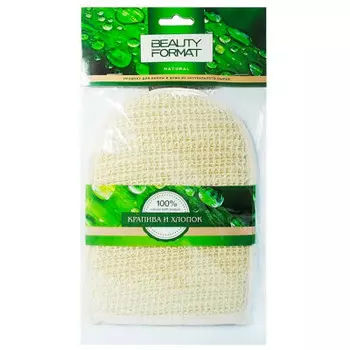 Мочалка Beauty Style на руку крапива хлопок 45586-4001