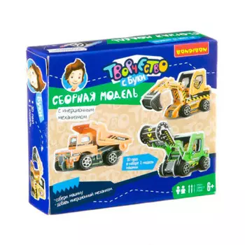 Модель сборная BONDIBON с инерционным механизмом каток зеленый 2613а-r вв2215