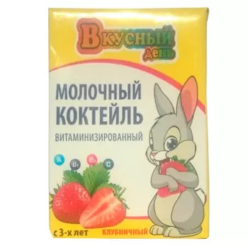 Молочный коктейль вкусный день 200г 2% клубничный тетра-брик