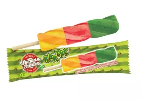 Мороженое кактус 65 г сорбет клубника апельсин чистая линия