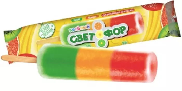 Мороженое лед фруктовый веселый светофор 95 г нежная прохлада