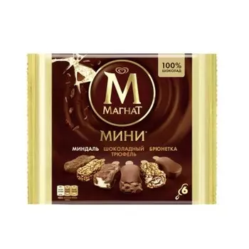 Мороженое магнат мини 294 г миндаль шоколадный трюфель брюнетка