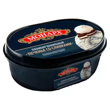 Мороженое монарх 460г пломбир печенье со сливками