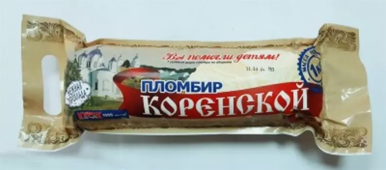 Мороженое пломбир коренской 1кг с ароматом ванили курский хладокомбинат
