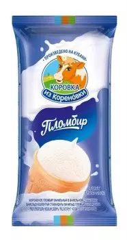 Мороженое пломбир с шок.крошкой 80 г вафельный стакан коровка из кореновки