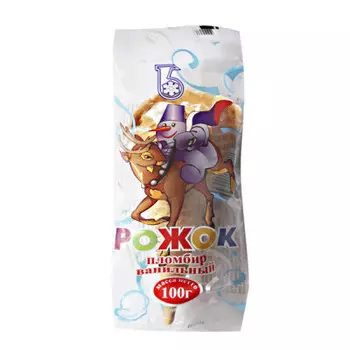 Мороженое пломбир ванильный 100 г вафельный рожок