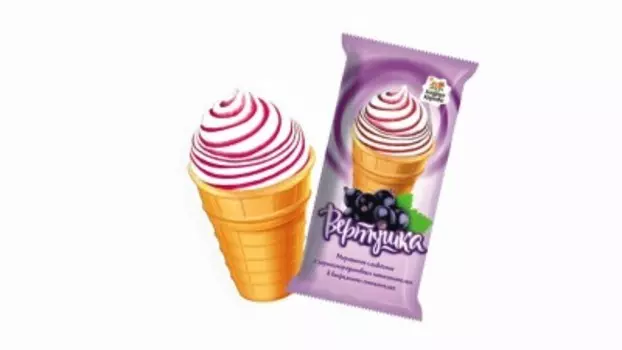 Мороженое сливочное 100г вертушка с черной смородиной стакан бодрая корова