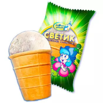 Мороженое светик 70г ванильное вафельный стакан нежная прохлада