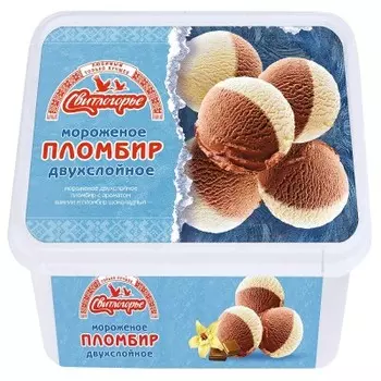 Мороженое свитлогорье 500 г 15% пломбир двухслойный ваниль и шоколад