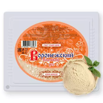 Мороженое всеми любимый пломбир Семейка 400г 15% крем брюле