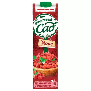 Морс фруктовый сад 0.95 л земляника-брусника