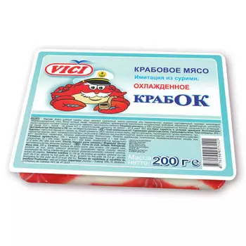 Мясо крабовое вичи 200г крабок охлажденное