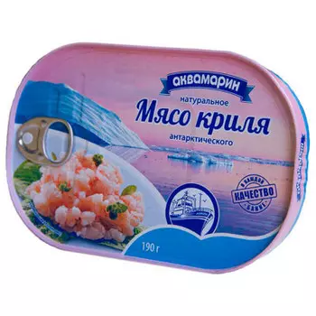 Мясо криля аквамарин 190 г натуральное ж/б ключ