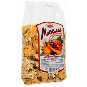 Мюсли солнечные фрукты 450 г злак