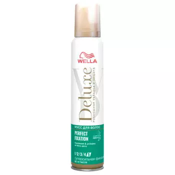 Мусс для волос велла делюкс 200мл перфект суперсильная фиксация 5