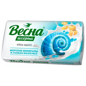 Мыло весна 90 г ассорти морские минералы и соевое молочко