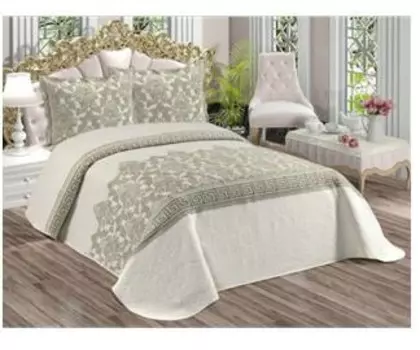 Набор 2 сп евро из покрывала и наволочек алейна зелёный