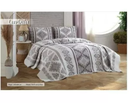 Набор 2 сп евро из покрывала и наволочек лавиния коричневый