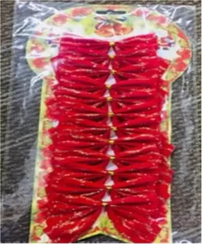 Набор бантов 12шт 6*5см красный wd17626