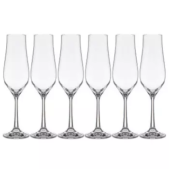 Набор бокалов для шампанского 170 mл 6 шт богемия кристалит тулипа 674-761