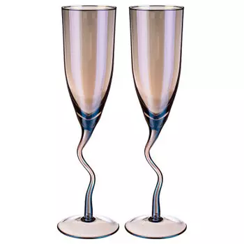 Набор бокалов для шампанского 2 шт 180 мл лазурит 194-544