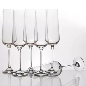 Набор бокалов для шампанского 6 шт 200 мл богемия кристал сандра