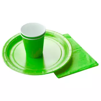 Набор бумажной посуды 5 персон салатовый