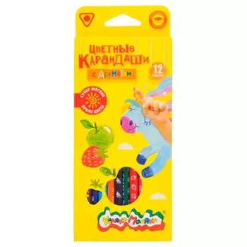 Набор цветных карандашей Каляка-Маляка 12цв трехгранные ароматизированные