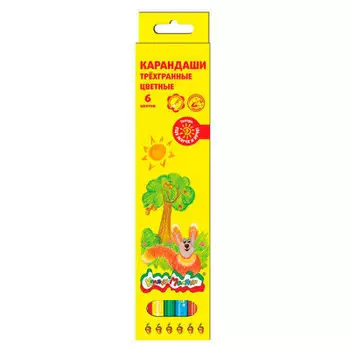 Набор цветных карандашей Каляка-маляка 6цв трехгранные кткм06
