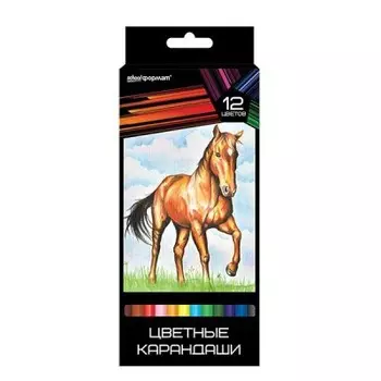 Набор цветных карандашей SchoolФормат дикая планета 12цв трехгра