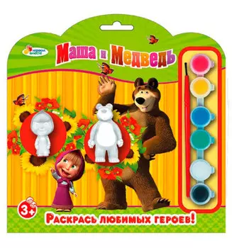 Набор д/творчества играем вместе раскрась любимых героев маша и медведь bwc1104b
