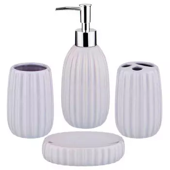 Набор д/ванной комнаты арти-м 4пр дозатор д/мыла+мыльница+стакан д/зубных щеток+стакан 755-213