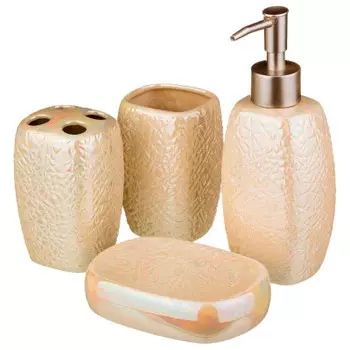 Набор д/ванной комнаты арти-м 4пр дозатор д/мыла+мыльница+стакан д/зубных щеток+стакан 755-215