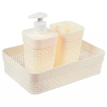 Набор д/ванной комнаты пласт тим осло мини 3пр молочный pt1338мл-9