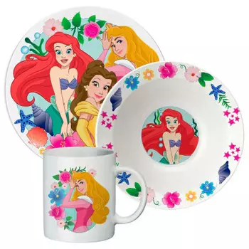 Набор детской посуды 3 пр дисней принцессы фарфор п/у
