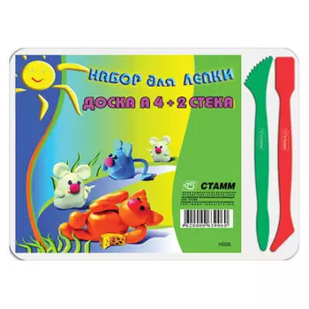Набор для лепки стамм доска а4+2 стека пластик белый 104741