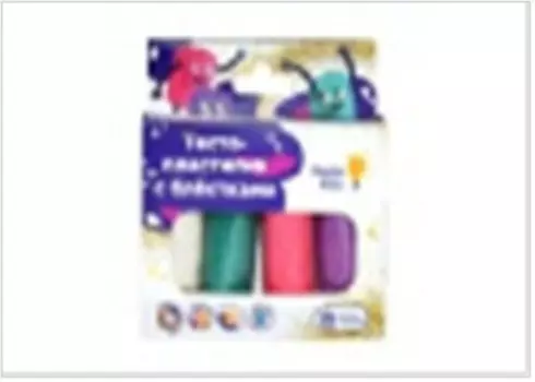 Набор для творчества Genio кидс тесто-пластилин 4 цвета с блёстками ta1087