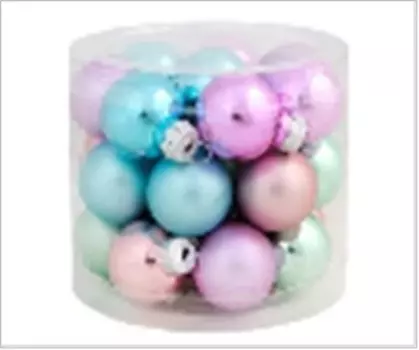 Набор елочных шаров магик тайм нежный микс 2.5 см 24 шт стекло 81923