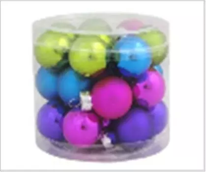 Набор елочных шаров магик тайм яркий микс 2.5 см 24 шт стекло 81928