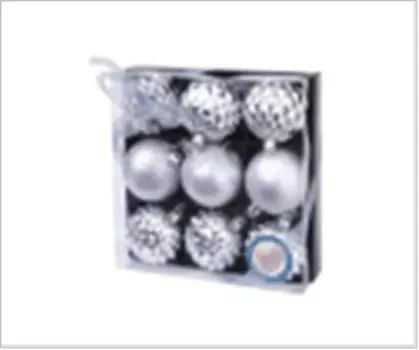 Набор елочных шаров магик тайм серебряные шары 6см 9шт 78775