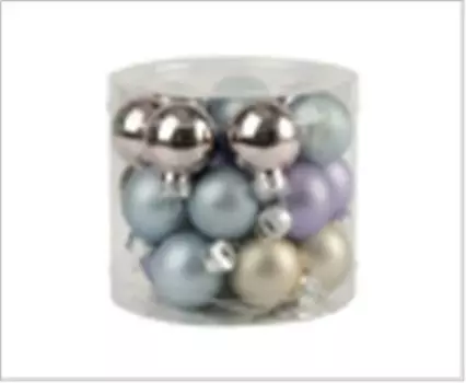 Набор елочных шаров магик тайм шёлковый микс 2.5 см 24 шт стекло 81929