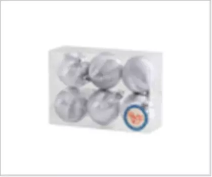 Набор елочных шаров магик тайм жемчужно-серые круги 6 см 6 шт 80676