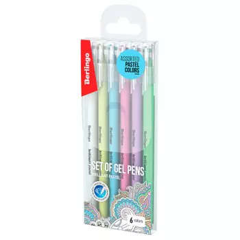 Набор гелевых ручек Berlingo 6шт 6цв 0,8мм 293286