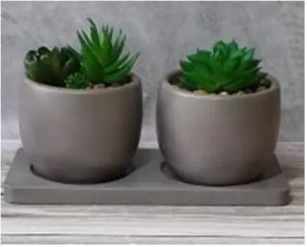 Набор горшков для цветов лотос 0.3 л випсет серый