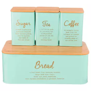 Набор хлебница 34*18*12,5см 2 в 1 агнесс+банка для сыпучих 10*10*14см 3шт 790-247