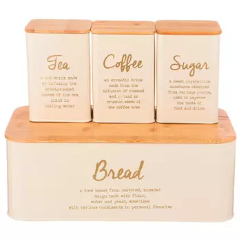 Набор хлебница 34*18*12,5см 2 в 1 агнесс+банка для сыпучих 10*10*1см 3шт 790-271