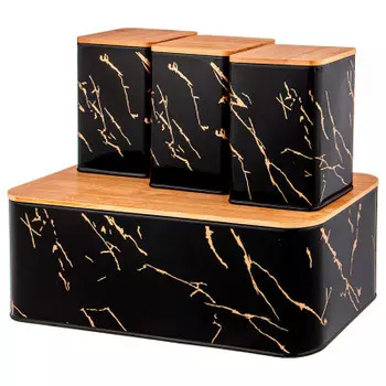 Набор хлебница 34*18*12,5см 2 в 1 Agness фэнтази+банка для сыпучих 10*10*14см 3шт 790-232