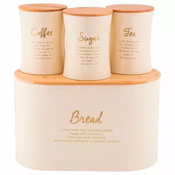 Набор хлебница 34*18*20 см 2 в 1 агнесс+ банка для сыпучих 11*14 см 3 шт 790-269