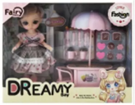 Набор игровой кукла с мебелью и аксессуарами 17 предметов в упаковке 19х24х8см 6635-1