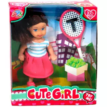 Набор игровой кукла с теннисной ракеткой 12.5 х4.5 х15 см 86020-2
